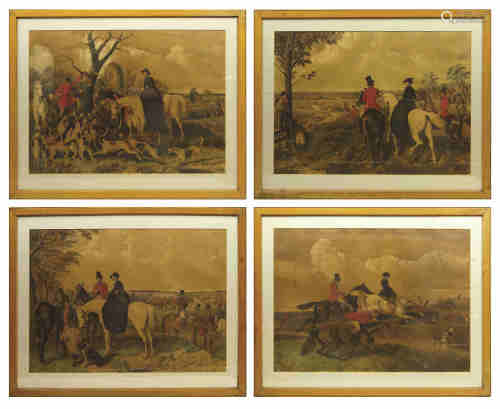 After John Frederick Herring Sr (British 1795-1865): Hunting Scenes, The Meet, The Start,