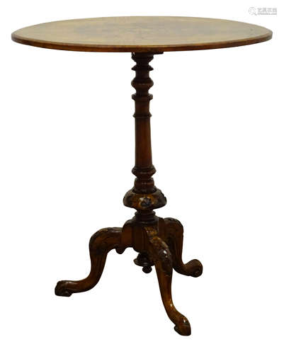 Victorian walnut tripod table,