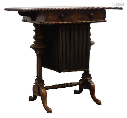 Late Regency mahogany work table,