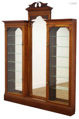 Edwardian walnut Chemist's or Pharmacy cabinet,