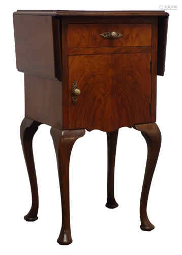 Queen Anne style walnut side cabinet,