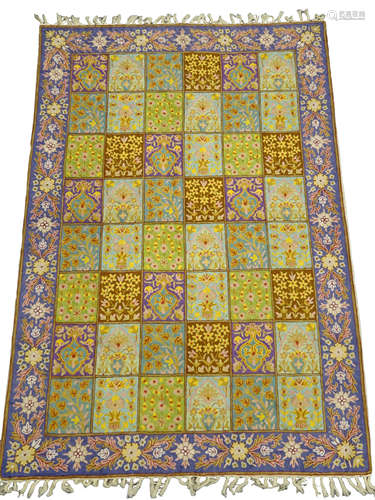 An Iranian lines silk tapestry wall hanging,