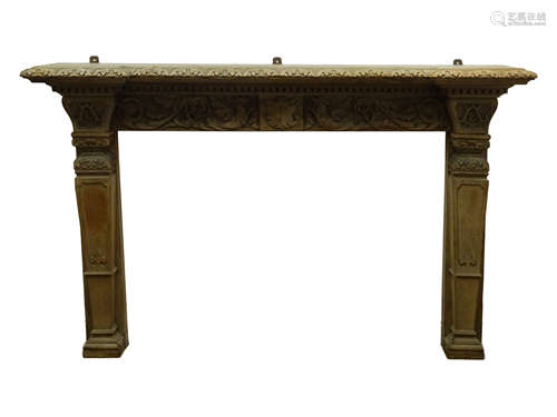 Victorian stripped oak fire surround,