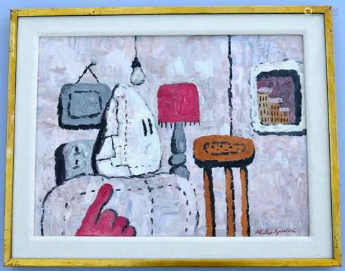 OIL ON BOARD PHILIP GUSTON (ATTR)