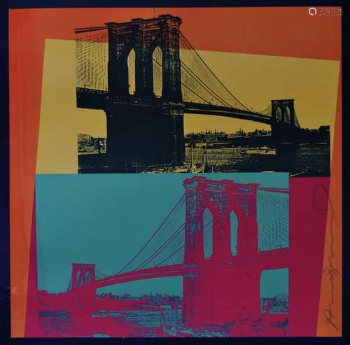 ANDY WARHOL SIGNED BROOKLYN BRIDGE POSTER 1983