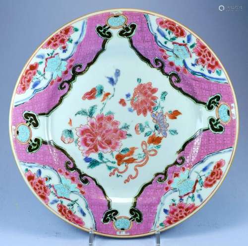 CHINESE PORC QIANLONG PLATE CA.18TH C