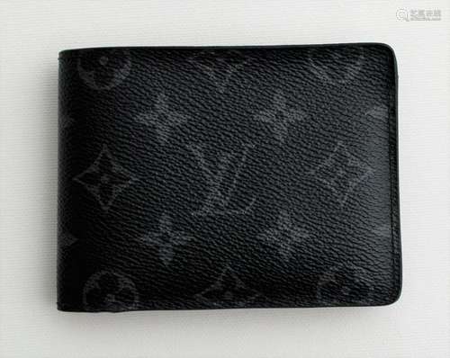 LOUIS VUITTON MENS BLACK/GRAY MONOGRAM BILLFOLD WALLET