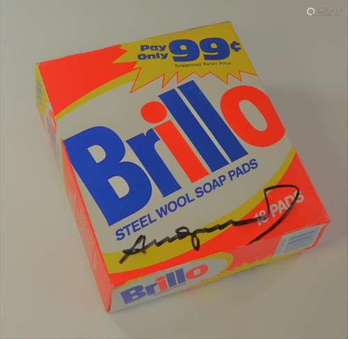 ANDY WARHOL VINTAGE BRILLO BOX FROM THE 1980'S SIGNED