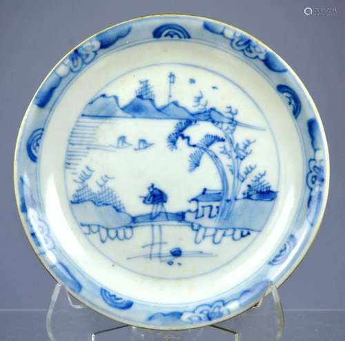 CHINESE CA-MAU SHIPWRECK PORC SAUCER CA 17TH C