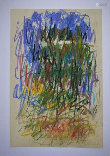 JOAN MITCHELL ATTR PASTEL ON PAPER (I)