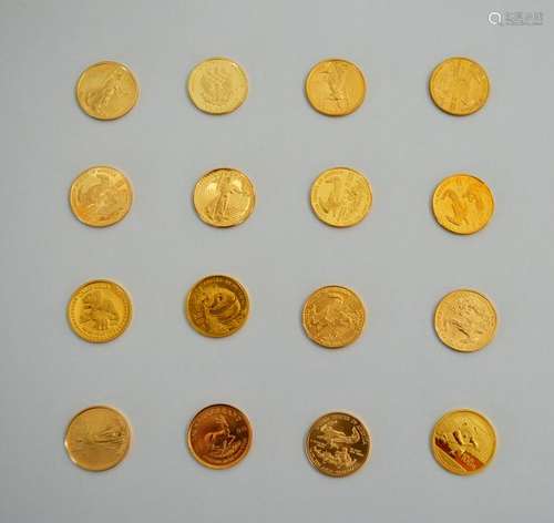 16 OF 1/4 OZ EACH GOLD COINS (TOT 4 OZ) VARIETY SET