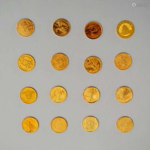 16 OF 1/4 OZ EACH GOLD COINS (TOTAL 4 OUNCES) VARIETY