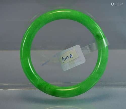 CHINESE TOP CERTIFIED GREEN JADE BANGLE