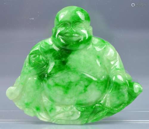 CHINESE LARGE CERTIFIED GRADE A GREEN JADE CARVED