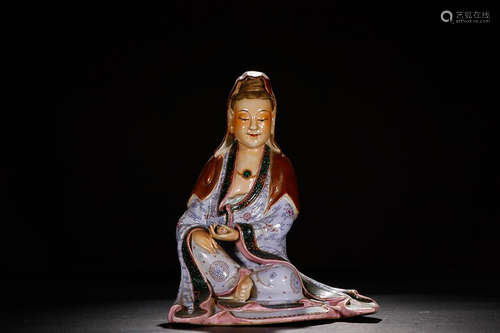 PORCELAIN CARVING GUANYIN ORNAMENT