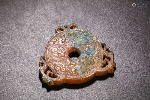 ANTIQUE JADE DRAGON PATTERN YU-BI