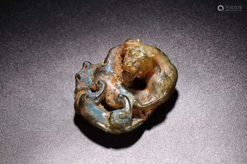 ANTIQUE JADE CHARACTER STORY PENDANT