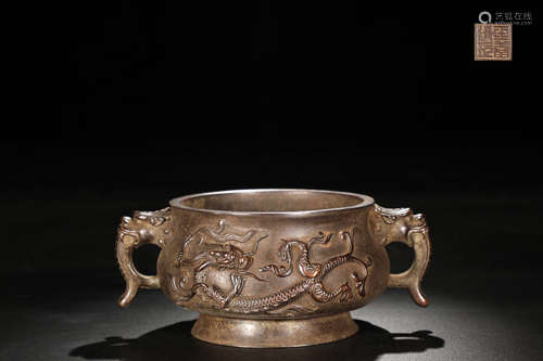 BRONZE DRAGON PATTERN EAR-CENSER