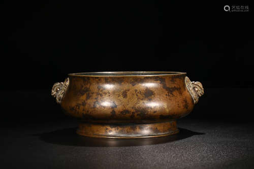 XUANDE' MARK BRONZE BEAST EAR-CENSER