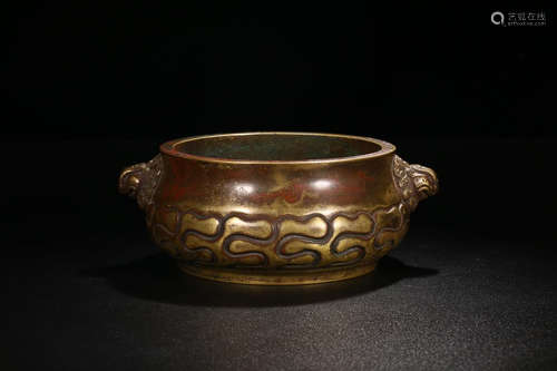 XUANDE' MARK BRONZE BEAST EAR-CENSER