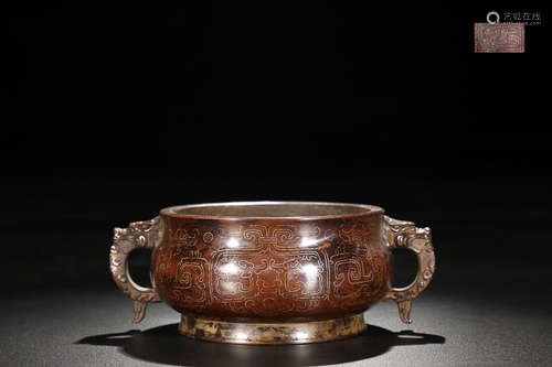 BRONZE DRAGON PATTERN EAR-CENSER