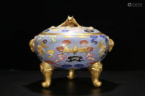 QIANLONG' MARK CLOISONNE CENSER