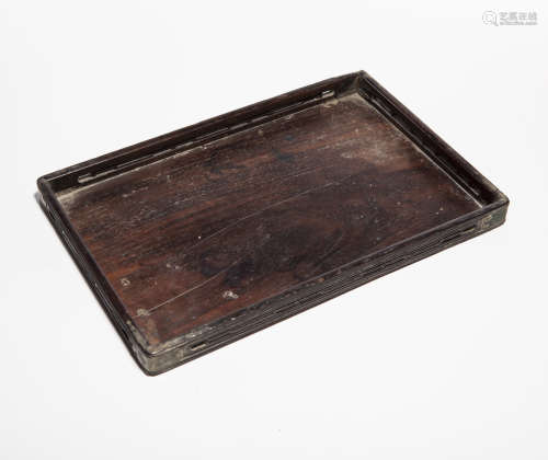 A Chinese Carved Rosewood Tray