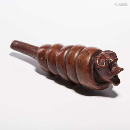 A Chinese Carved Wood Pipe