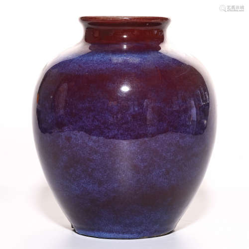 A Chinese Flambe Glazed Porcelain Jar