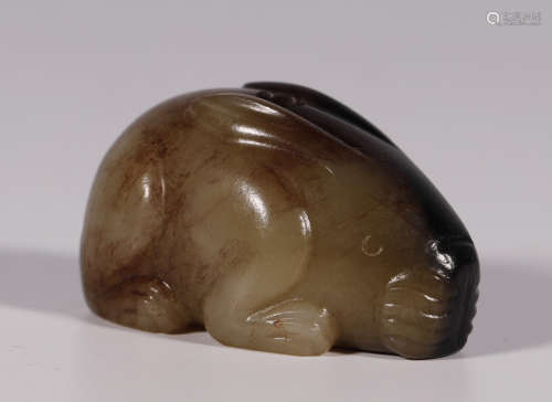 A Chinese Carved Jade Rabbit Pendant