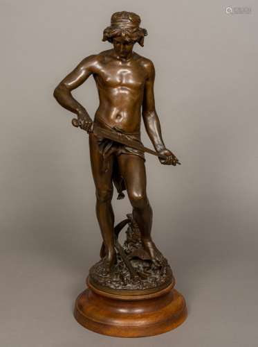 ADRIEN ETIENNE GAUDEZ (1845-1902) French In Gladio Virtus Bronze, signed,