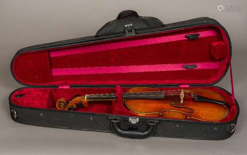 A late 19th century German full size violin by Louis Lowendahl With a label to the interior 