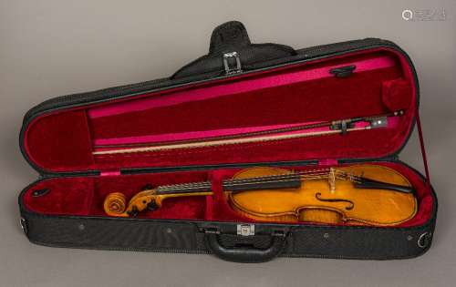 A mid-20th century English full size violin by Harry Clare (in full working order) A handwritten