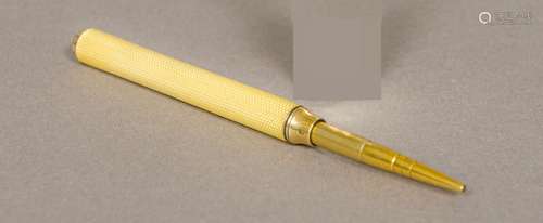 A 19th century silver gilt and enamelled propelling pencil, hallmarked London,