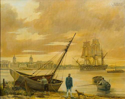 DAVID GRIFFIN (1952-2002) British (AR) Greenwich in Bygone Days Oil on canvas, signed and dated '79,