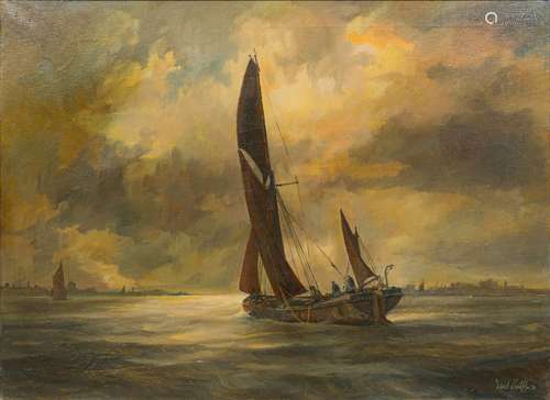 DAVID GRIFFIN (1952-2002) British (AR) Sail Barge Underway Oil on canvas, signed, framed.