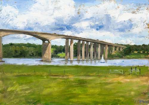 HENRIETTA CHARTERIS (20th/21st century) British (AR) Orwell Bridge Oil on canvas,