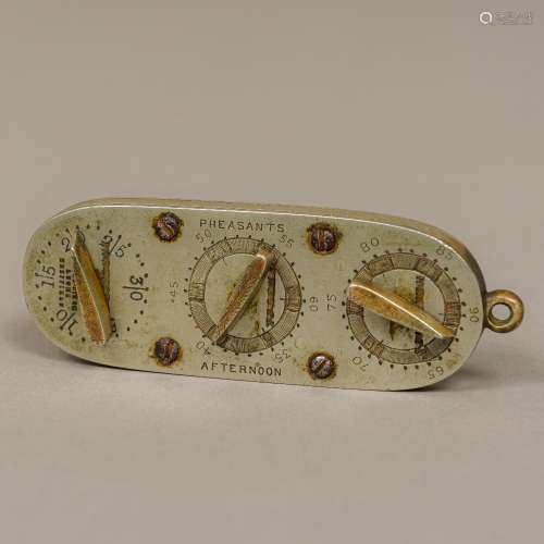 A Victorian polished steel Norfolk Liar six dial game counter by James Dixon & Sons,