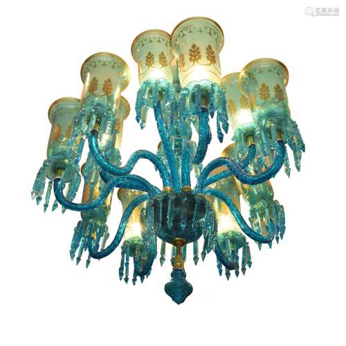 Handcrafted mughal style glass chandeliers