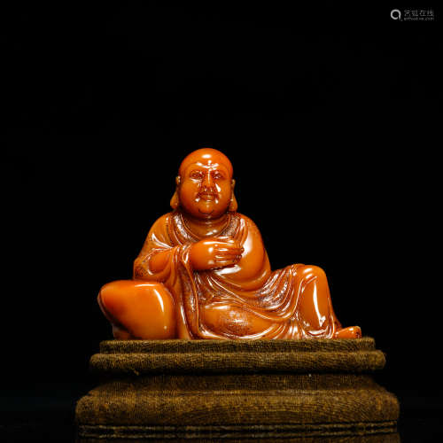 A Chinese Carved Tianhuang Figure of Luohan