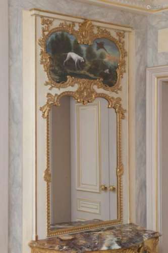 Paire de trumeaux de style Louis XV par la maison Rinck à Paris, XXIe s., en bois [...]