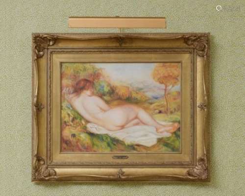 Pierre-Auguste Renoir (1841-1919), copie d'après, Nues, paire d'huiles sur toile, [...]