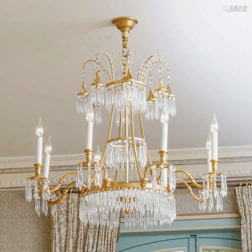 Lustre de style Néoclassique Russe par la maison Delisle à Paris, XXIe s., en [...]