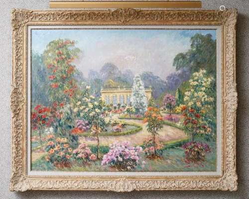 Isabelle de Ganay (1960), Villa, huile sur toile, signée, contresignée au verso, [...]