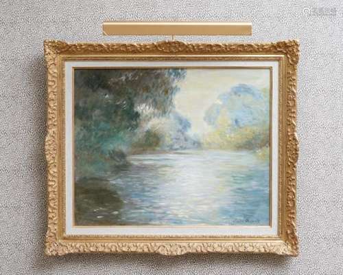 Claude Monet (1840-1926), copie d'après, Etang, huile sur toile, exécutée par Amal [...]