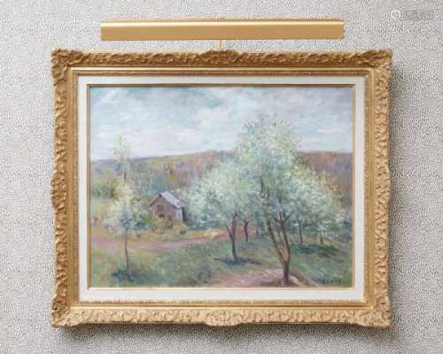 Alfred Sisley (1839-1899), copie d'après, Printemps aux environs de Paris, huile sur [...]