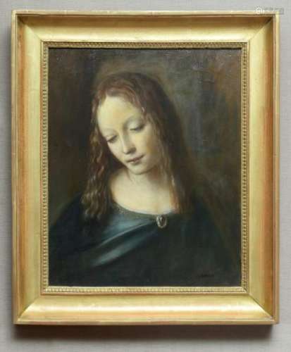 Léonard de Vinci (1452-1519), copie d'après, Vierge aux rochers, huile sur toile, [...]