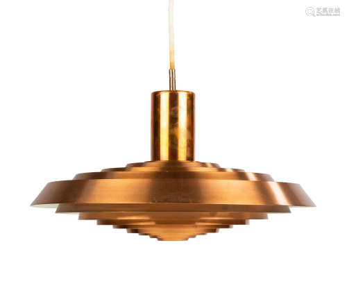 Poul Henningsen (Danish, 1894-1967) Plate Ceiling Lamp. Manufactured Louis Poulsen Denmark, 1958.
