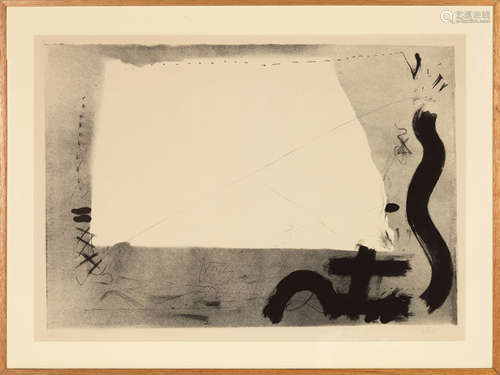 Antonio Tapies (Spanish, 1923-2012) Untitled, 1959.. Lithograph. Signed 45/50 (lower right). 26 1/2