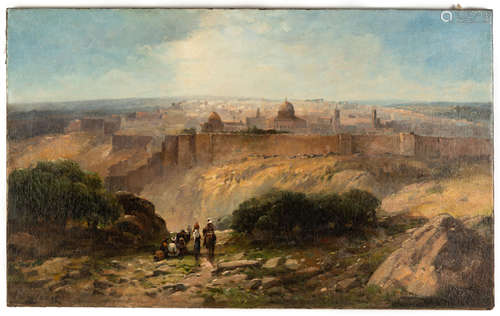 Andrew Melrose (American, 1836-1901) View of Jerusalem. Oil on canvas. Signed 'Andrew Melrose' (